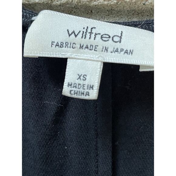 Wilfred Aritzia Black Rayon Blouse‎ Tunic Women XS Long Sleeve Minimalist V Neck - Picture 3 of 10